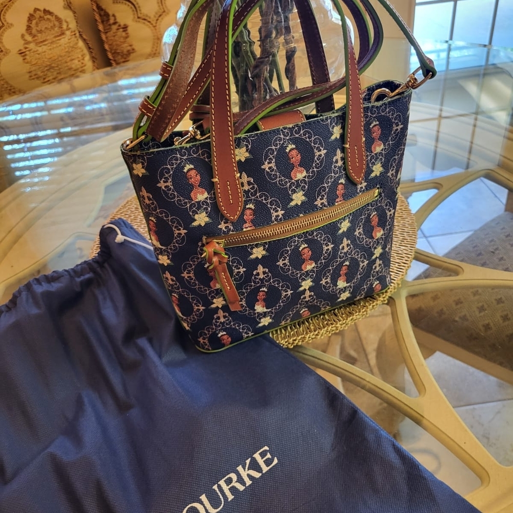 Dooney & Bourke Navy and Pink Patterned Tote